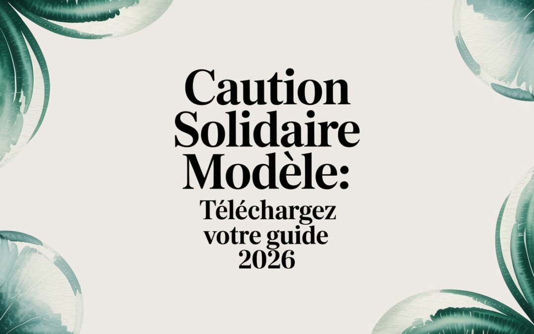 Caution Solidaire Modèle: Téléchargez Votre Guide 2026