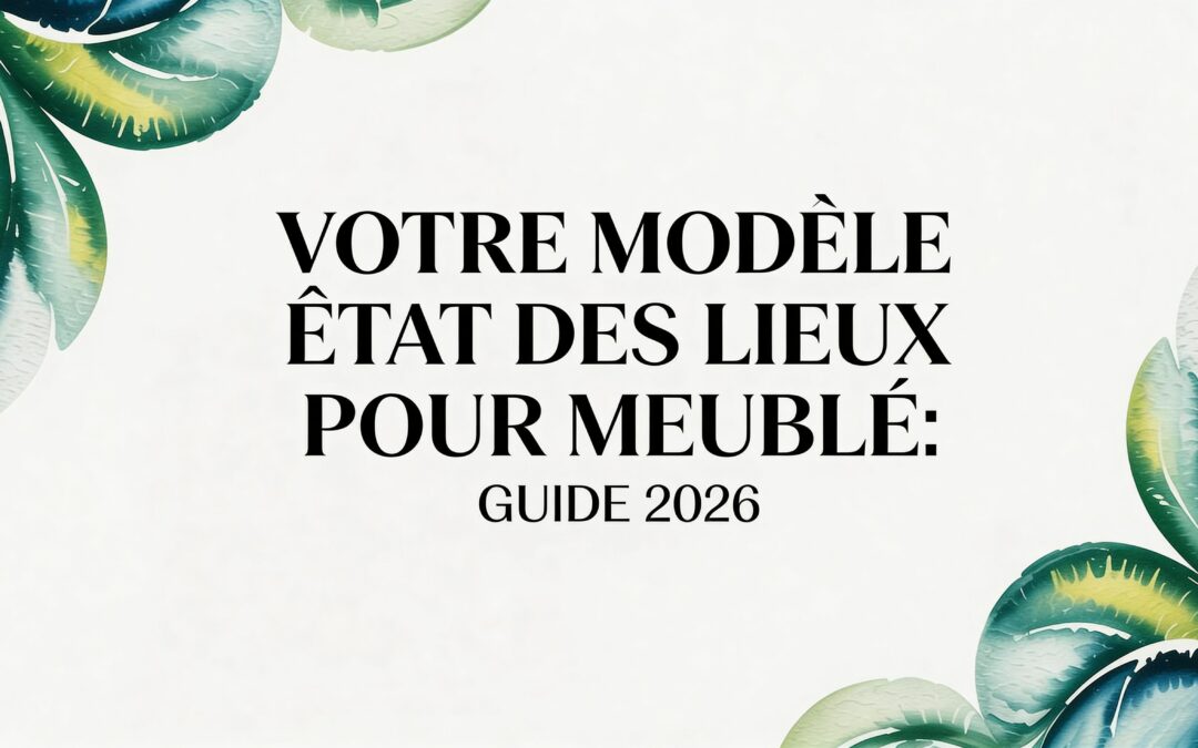 Votre modèle état des lieux pour meublé: guide 2026