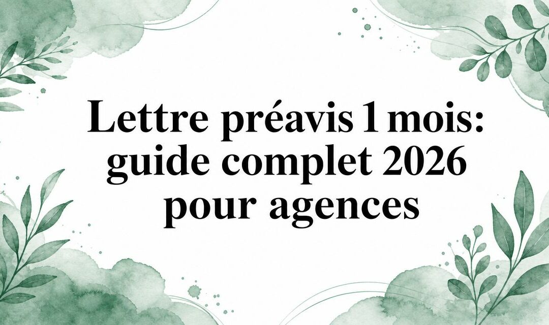 Lettre préavis 1 mois: guide complet 2026 pour agences