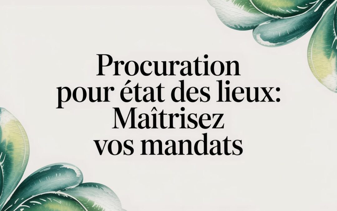 Procuration pour état des lieux: Maîtrisez vos mandats