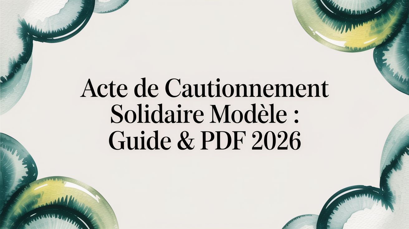 Acte de cautionnement solidaire modèle : Guide & PDF 2026