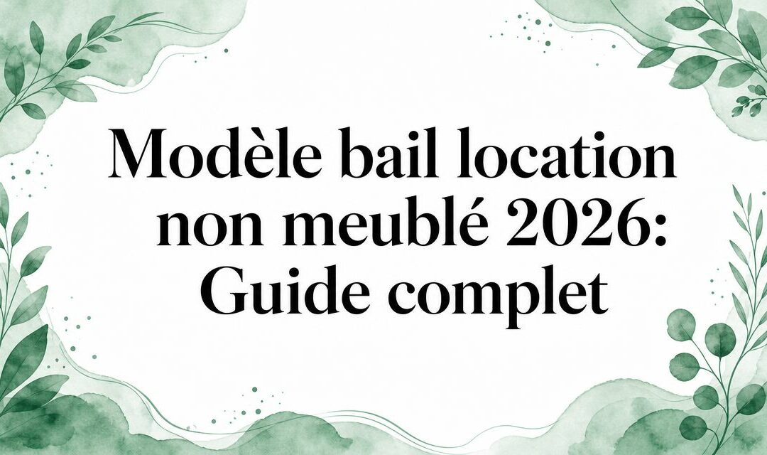 Modèle bail location non meublé 2026: Guide complet