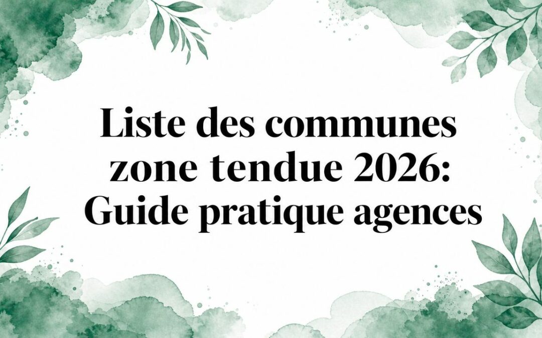 Liste des communes zone tendue 2026: Guide pratique agences