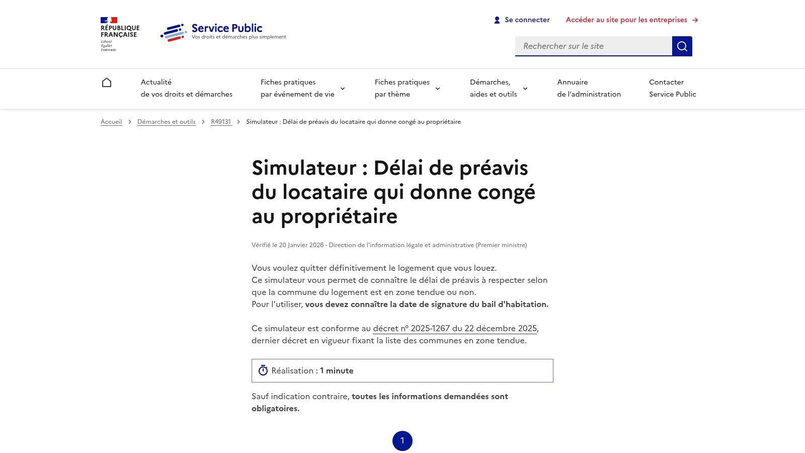 Service-Public (DILA) – Simulateur "Zones tendues"
